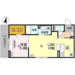 ボヌールメゾンｋａｓｕｇａII 103 1階1LDKの間取り