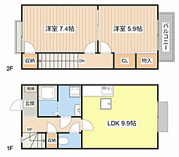 ミラージュ 1階2LDKの間取り