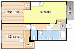 グレースコンフォート 1階1SDKの間取り