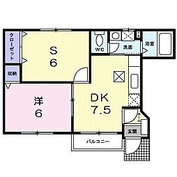ベルアラモ 1SDKの間取図画像
