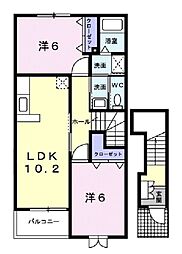 アニメート宝積 2LDKの間取図画像