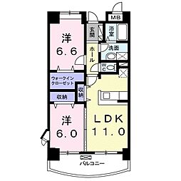プリムローズ・J 2LDKの間取図画像