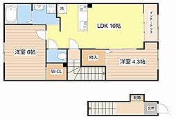 (仮)草津市川原2丁目アパート 2LDKの間取図画像
