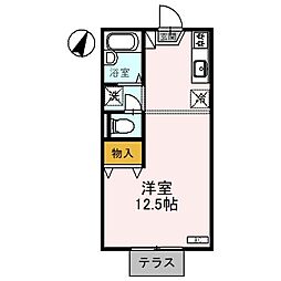 ブライトソレム ワンルームの間取図画像