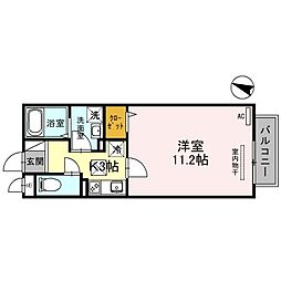 パレスハイジ 1Kの間取図画像