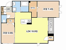 ガーデンヴィラスイート 2LDKの間取図画像