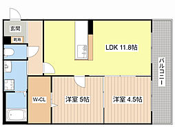 GREENAWAY 2LDKの間取図画像