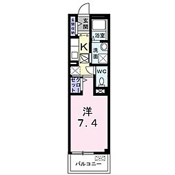 プラシード桜 1Kの間取図画像