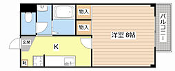 宮司サンシャイン3 1Kの間取図画像