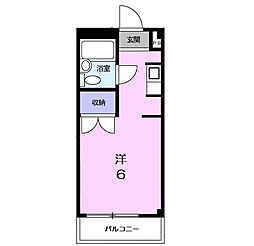 コーポスバル ワンルームの間取図画像