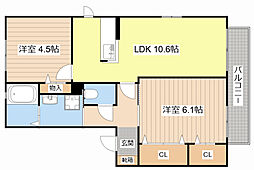 ヴィータラルゴ 2LDKの間取図画像