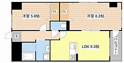 ハイツエクセル5番館 2LDKの間取図画像