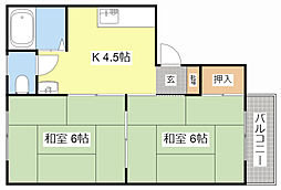 LakeHeights 2Kの間取図画像