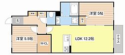 シャーメゾンアイリス 2LDKの間取図画像