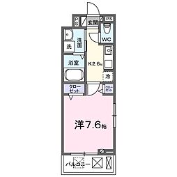 サニープレイス朝倉II番館 1Kの間取図画像