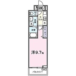 ルフレ 2階1Kの間取り