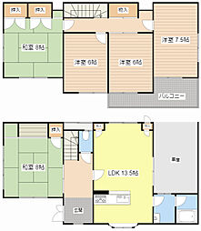米原市貸家 1階5LDKの間取り