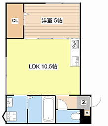 ランマンスクエア 1階1LDKの間取り
