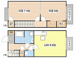 Espoir 1階2LDKの間取り