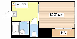 やりや 2階1Kの間取り