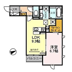 アークステージ 1階1LDKの間取り