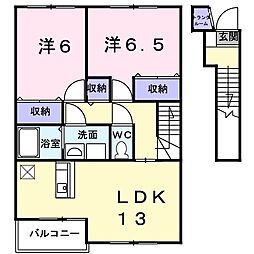 グレイスロマーヌ2 2LDKの間取図画像