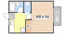 ハスアーユ 1階1Kの間取り