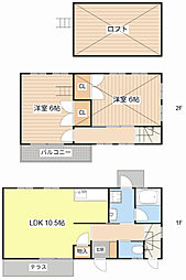 出町　ゲートハウス 2階2LDKの間取り