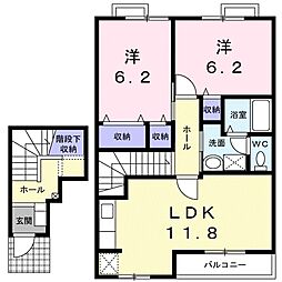 リトルグリーブ 2LDKの間取図画像