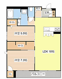 ガーデンヴィラスイート 2LDKの間取図画像
