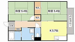 リバティーハウス 2Kの間取図画像
