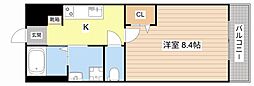 凛 1Kの間取図画像