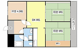 センチュリーマンション 6階3DKの間取り