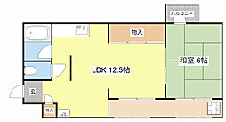 第2森野ビル 4階1LDKの間取り