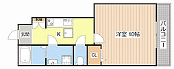 アンジェ 1階1Kの間取り