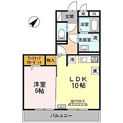 サンセッテ21 1階1LDKの間取り