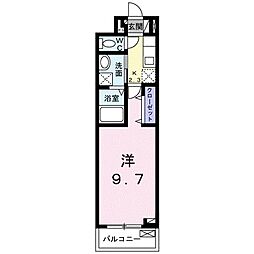 ラクーン堅田 2階1Kの間取り