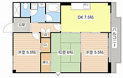 パークコート大津 1階3DKの間取り