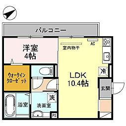 SEJOUR OTTS TROIS (セジュールオッツトロワ 2階1LDKの間取り