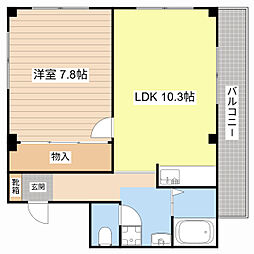 旭ビル 3階1LDKの間取り