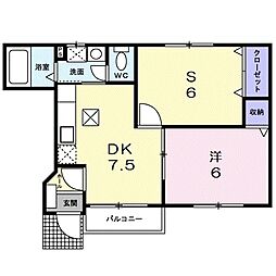 ベルアラモ 1SDKの間取図画像