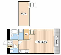 ウルル　21 2階ワンルームの間取り