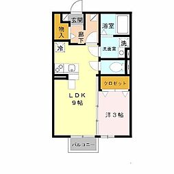 パークハイム 2階1LDKの間取り