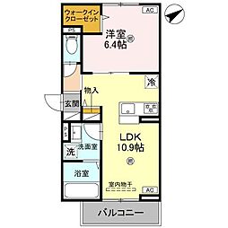 アルタ若竹ビュー 1LDKの間取図画像