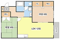 サザンウィンド 2LDKの間取図画像