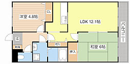 プロニティ桜宮 2LDKの間取図画像