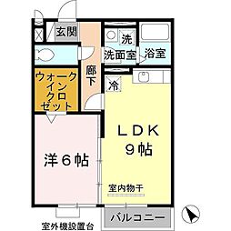 セジュール南堅田 1LDKの間取図画像