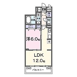 ノルド フィウーメ 1LDKの間取図画像
