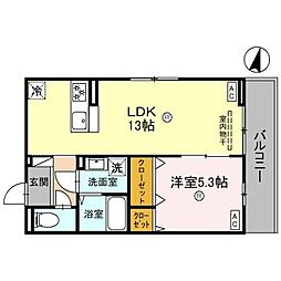 ボヌールメゾンkasuga 1LDKの間取図画像