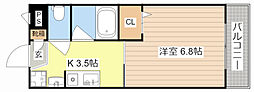 メゾン小西梅影5 1Kの間取図画像